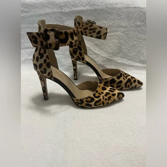 Michael Kors Tan Leopard Print Heels - Picture 1 of 2